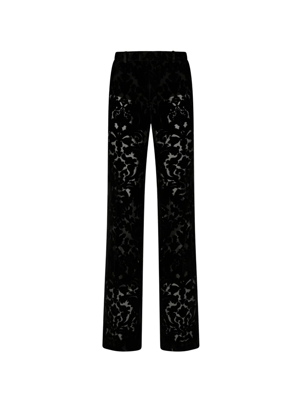 Gucci 플로럴 데보레 벨루어 팬츠 | 블랙 | Image 1