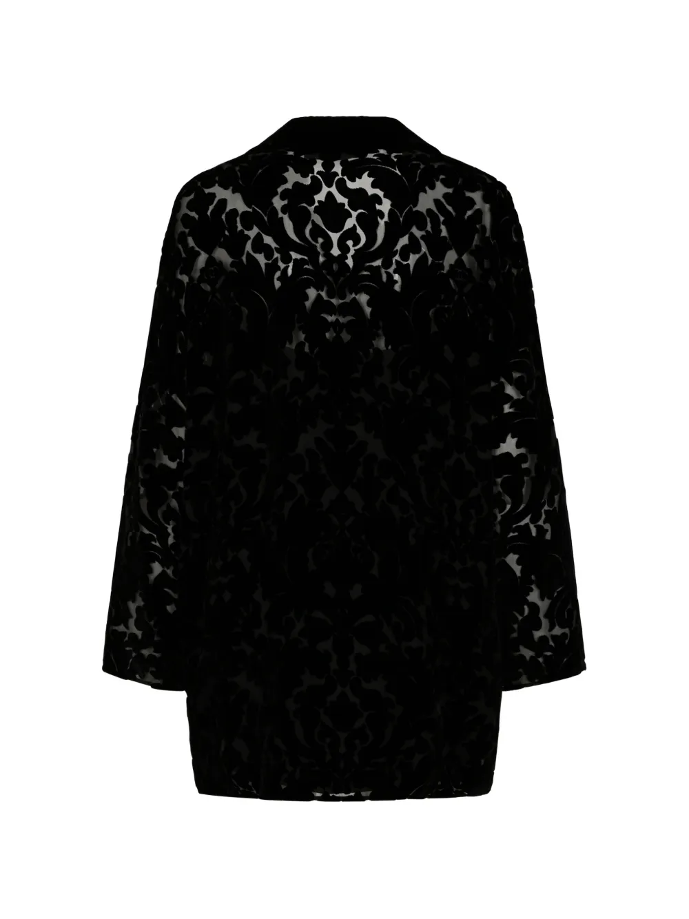 Gucci Devoré fluwelen blouse met bloemen Zwart