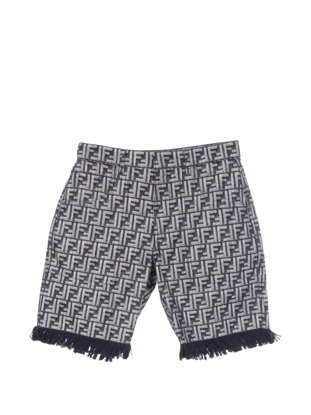 Fendi Pre-Owned 2010s Zucca fringed shorts - Blu