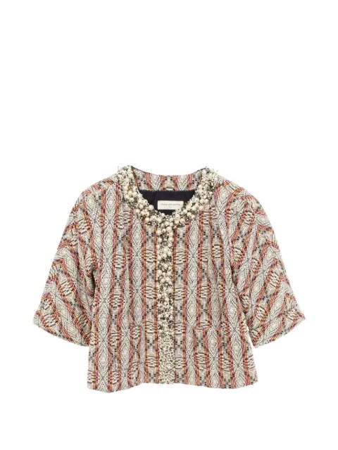Dries Van Noten Pre-Owned chamarra con perlas artificiales 2010