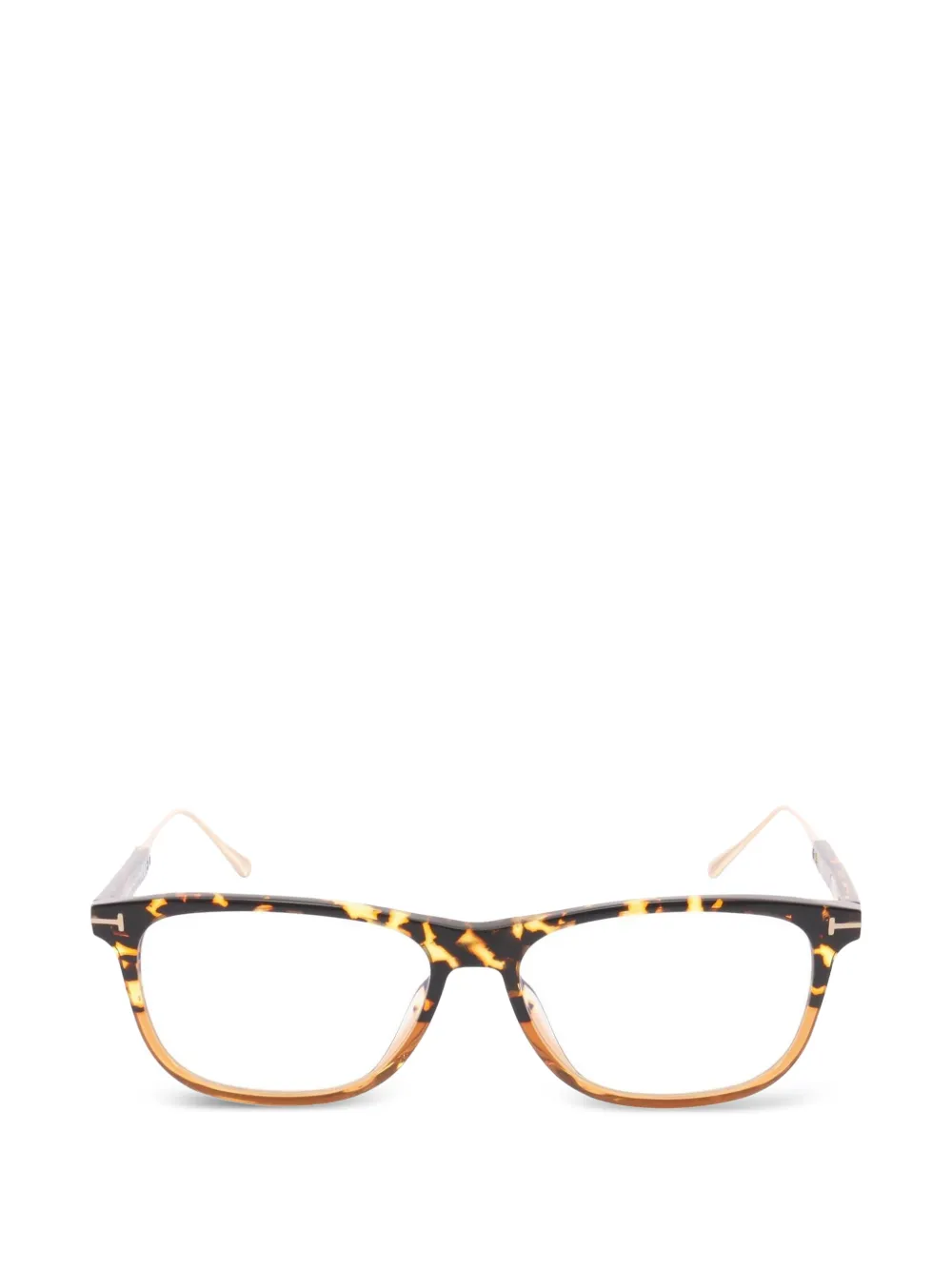 Tom Ford Vintage lunettes de vue à effet écailles de tortue et monture carrée (années 2020) - Marron