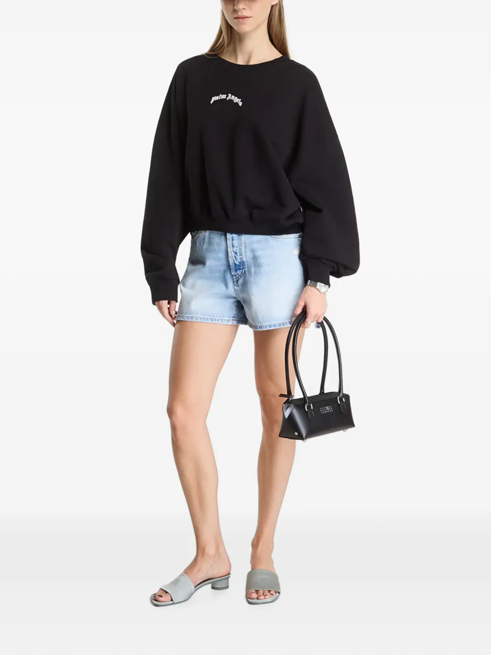Palm Angels Curved Logo sweater Zwart