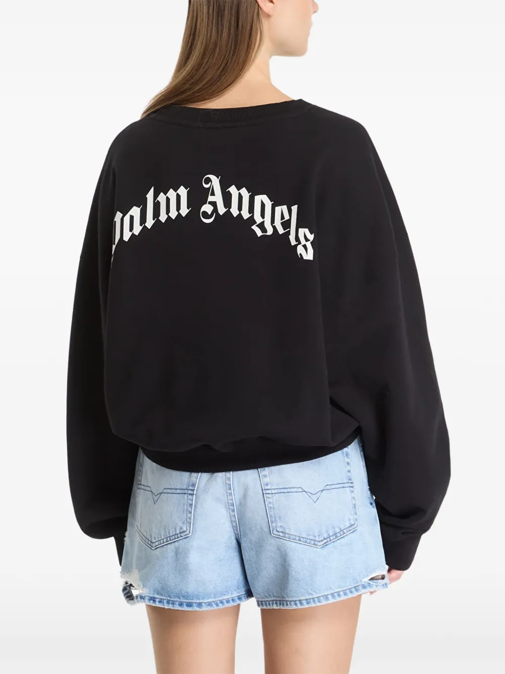 Palm Angels Curved Logo sweater Zwart