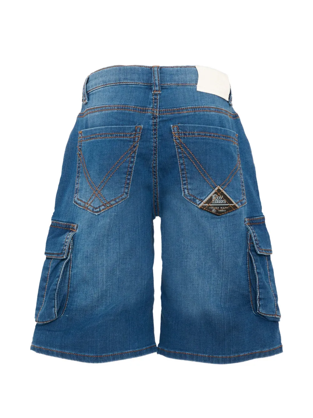 Roy Rogers Kids Cargo denim shorts met logopatch Blauw