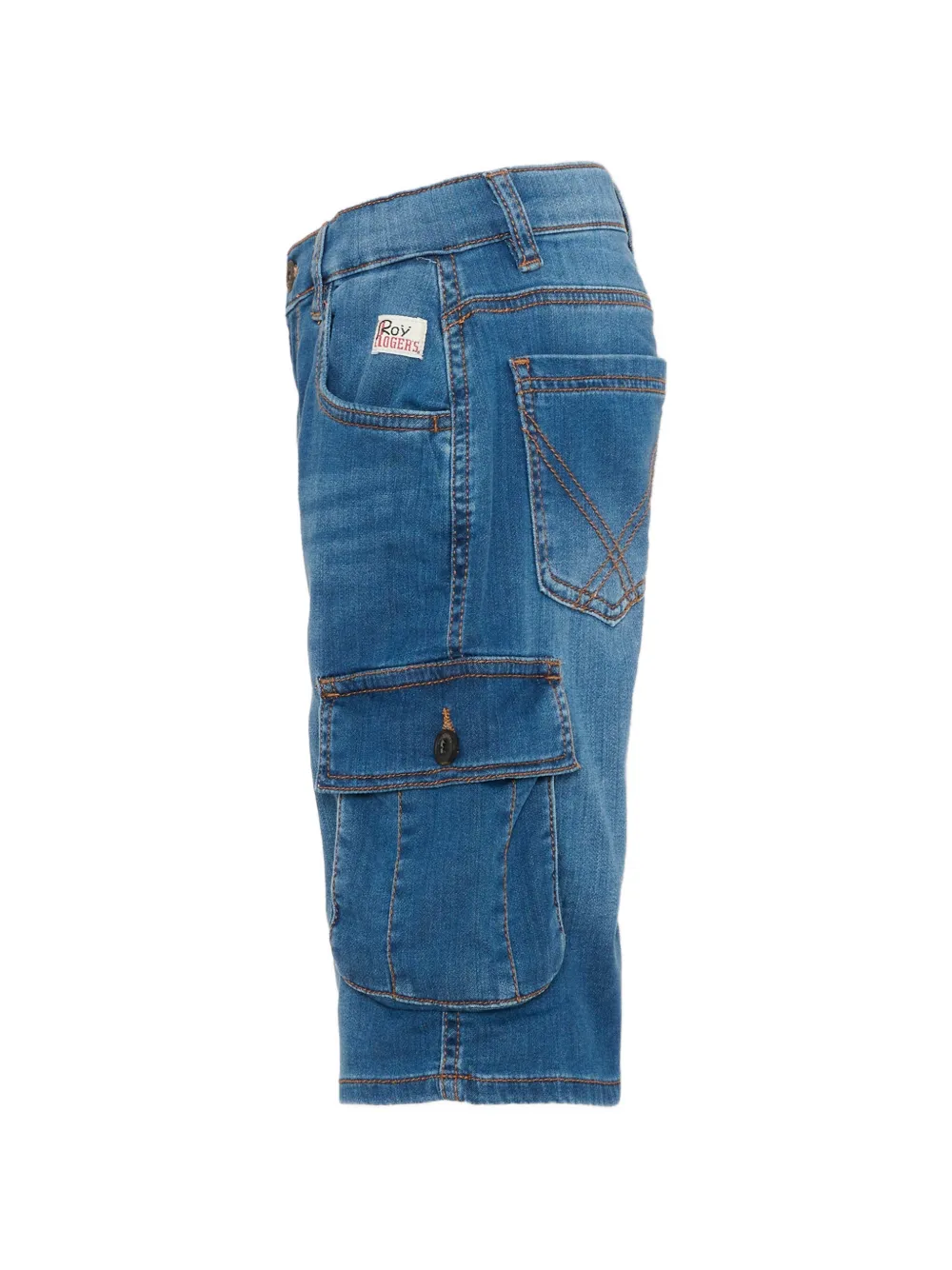 Roy Rogers Kids Cargo denim shorts met logopatch Blauw