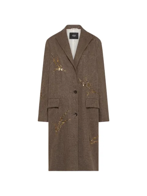 Seventy sequin-embellished single-breasted coat