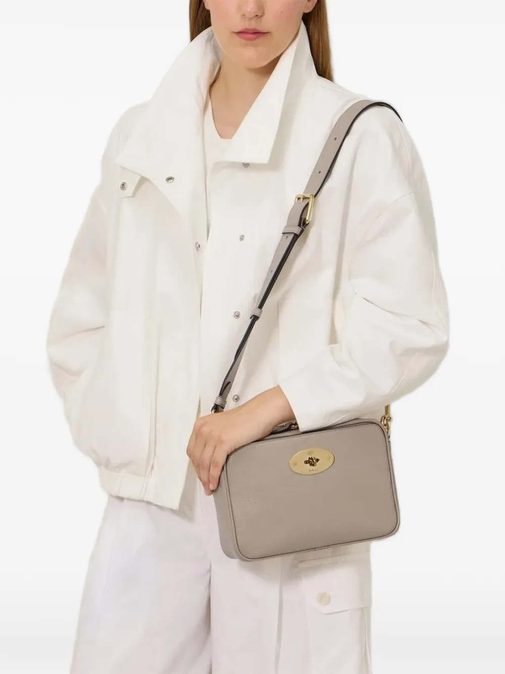 Mulberry Kleine Darley crossbodytas van bewerkt leer Grijs