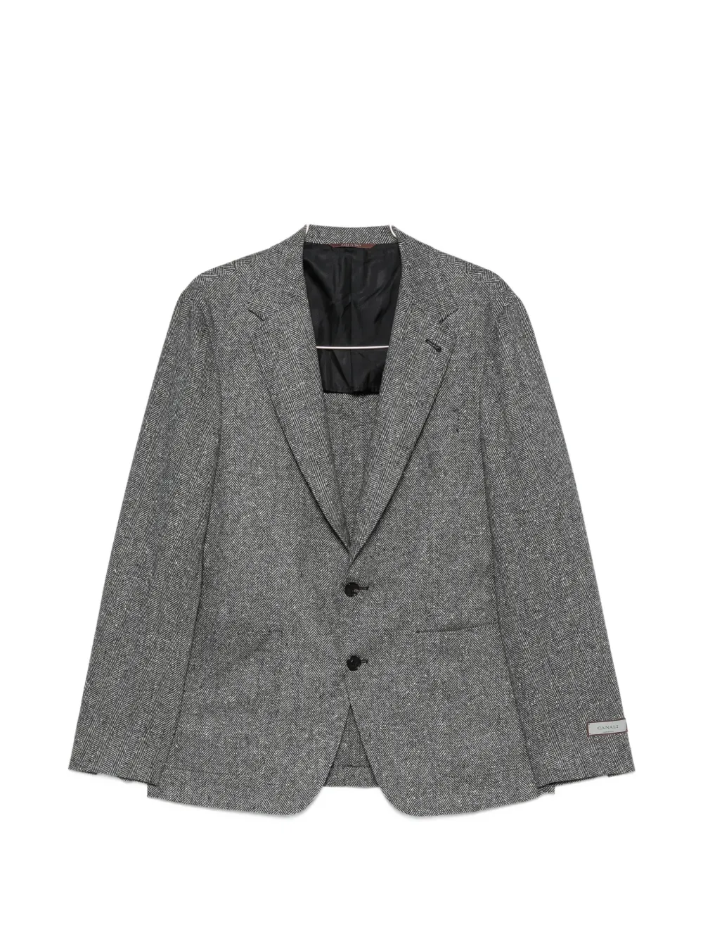 Canali Kei herringbone single-breasted jacket - Grau