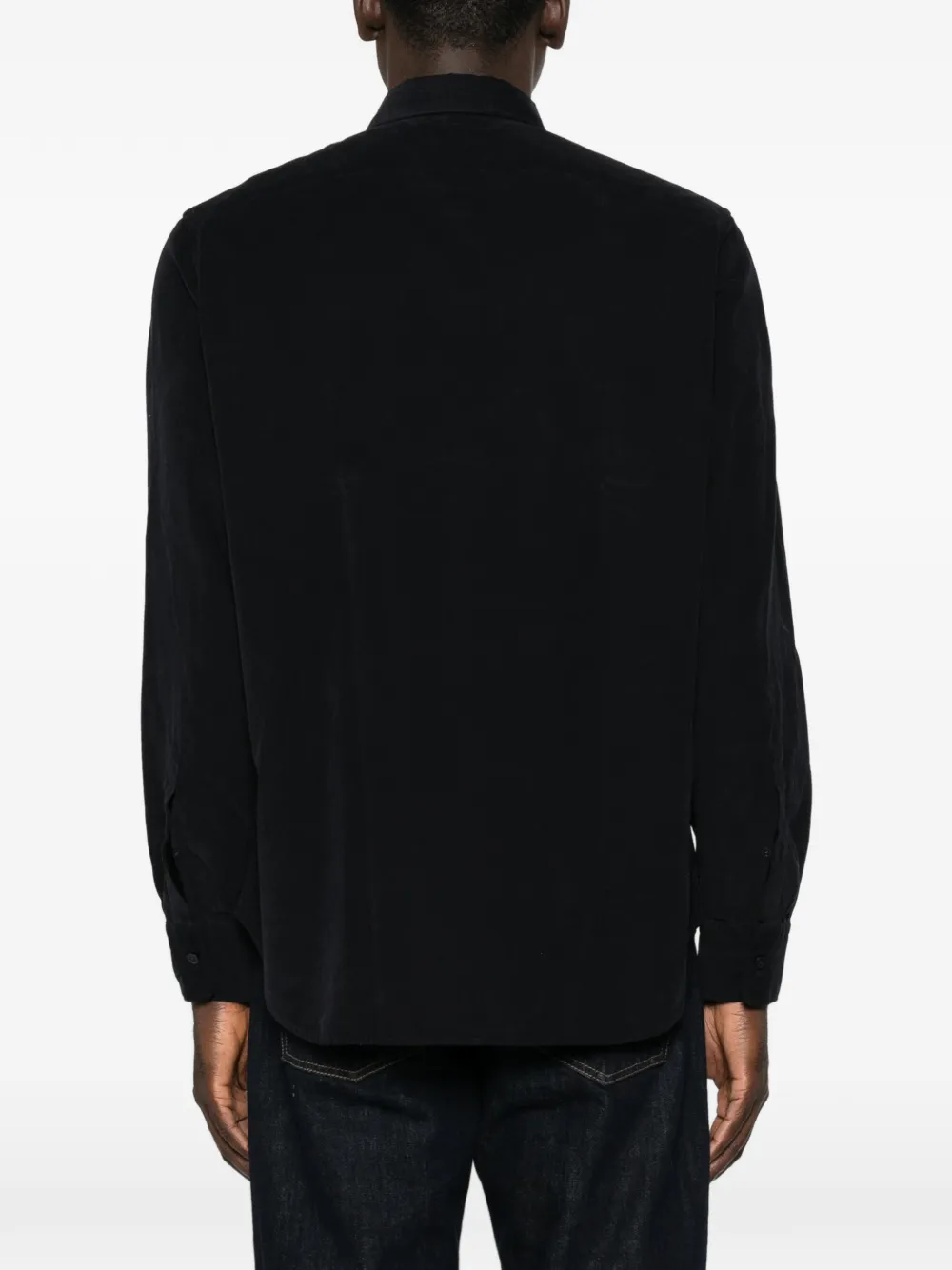 Canali Ribfluwelen overhemd Blauw