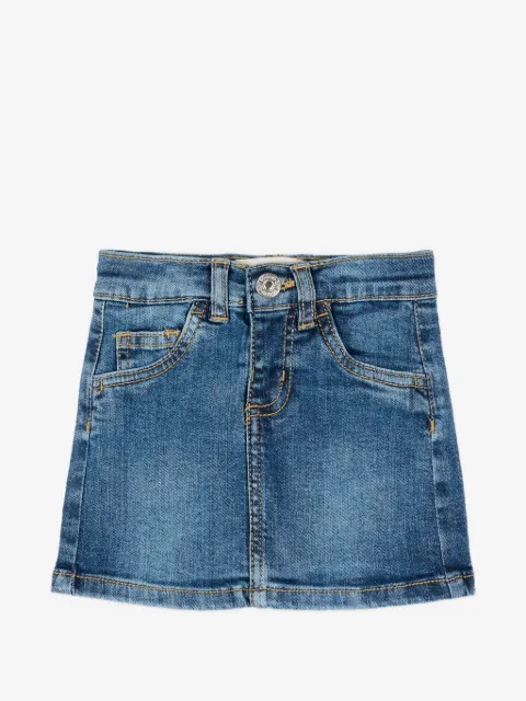Roy Rogers Kids Santa Cruz logo-patch denim mini skirt