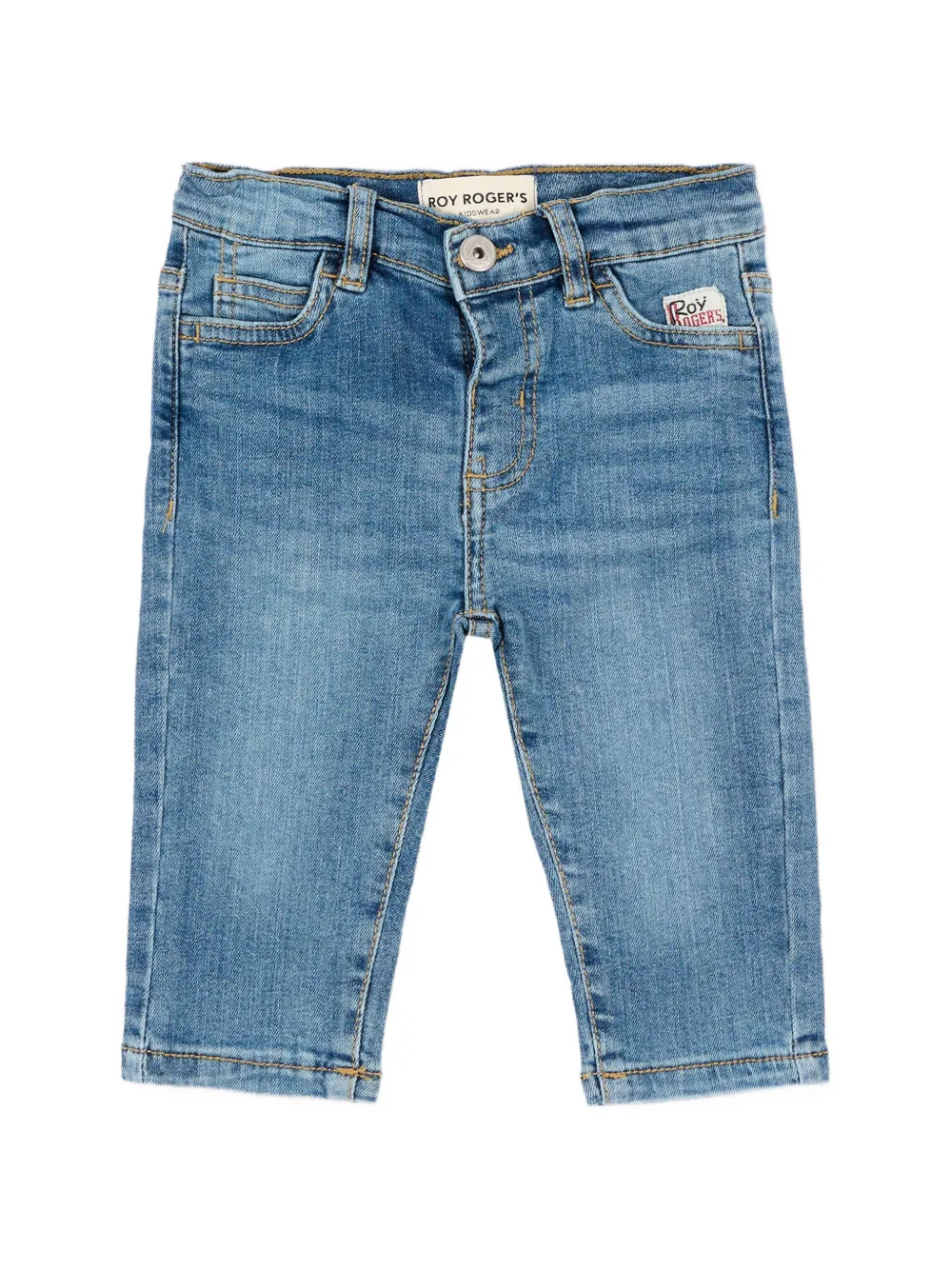 Roy Rogers Kids Santa Cruz logo-patch jeans - Blu