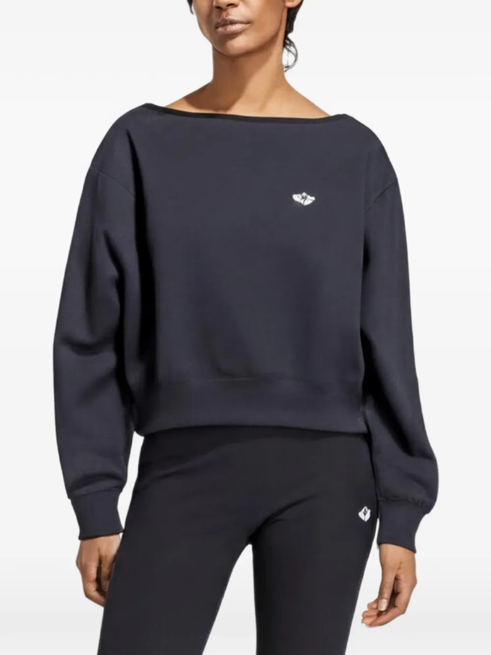 adidas Essentials fleece boat-neck sweatshirt - Schwarz
