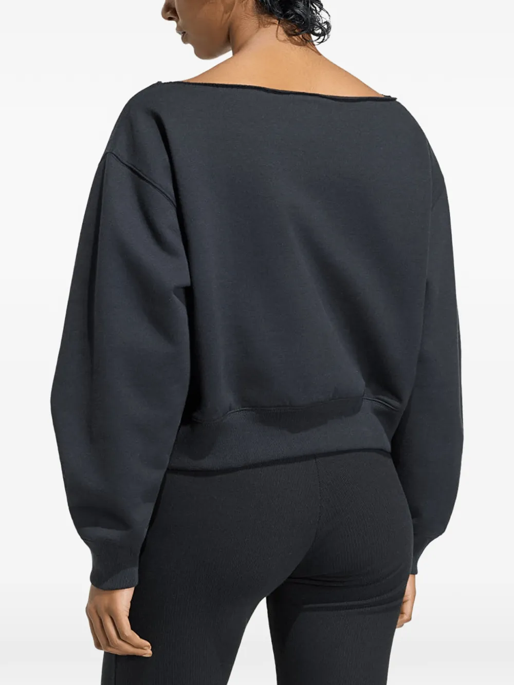 adidas Essentials fleece boat-neck sweatshirt Zwart