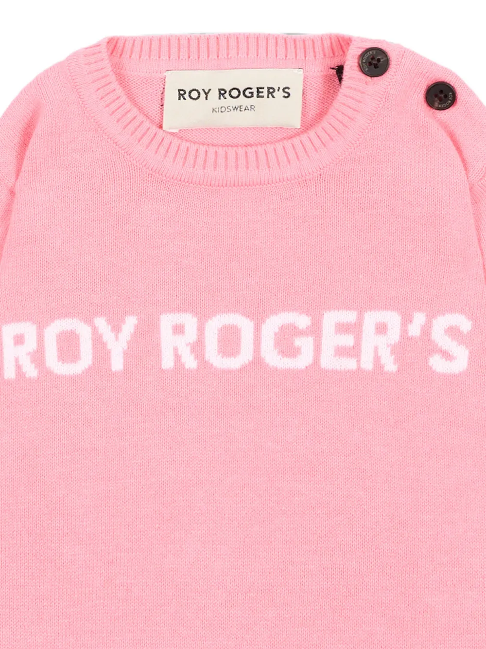 Roy Rogers Kids Trui met logo-intarsia en knoop op de schouder Roze