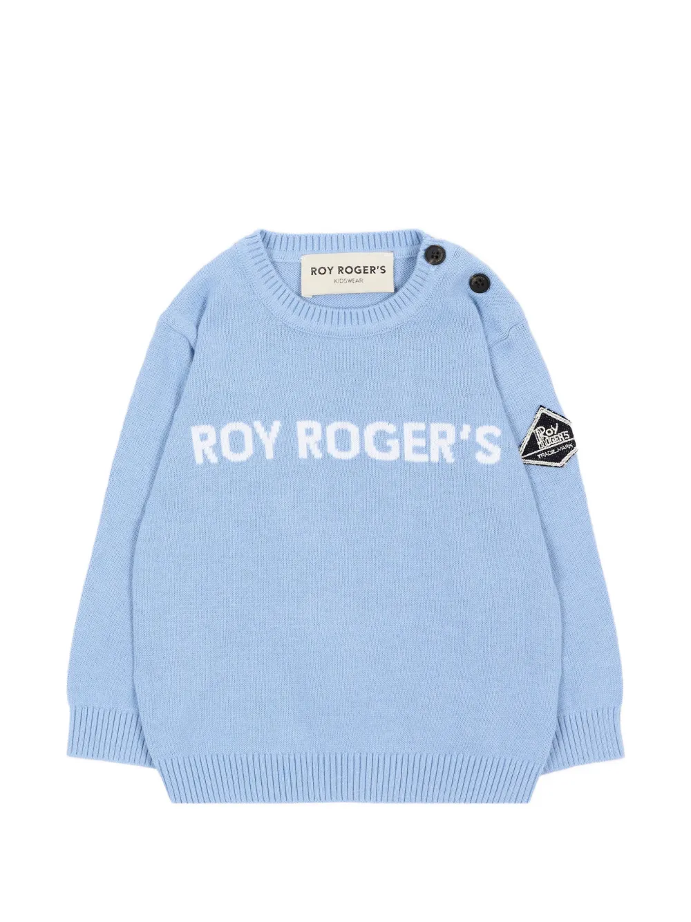 Roy Rogers Kids logo-knit button-shoulder sweater - Blu
