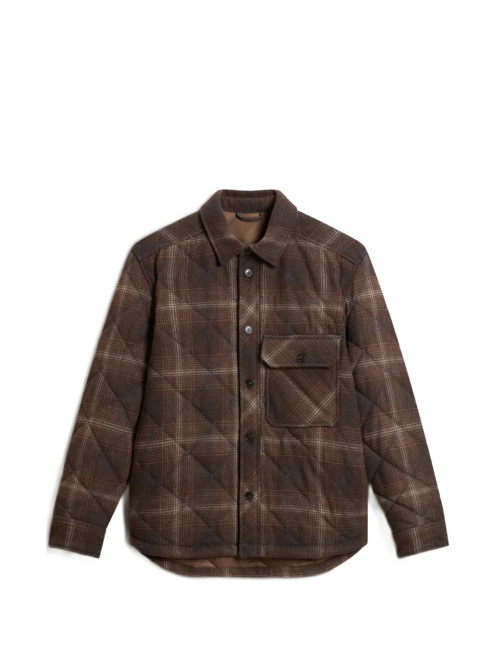 Woolrich 체크 퀼팅 셔츠 | 브라운 | Image 1