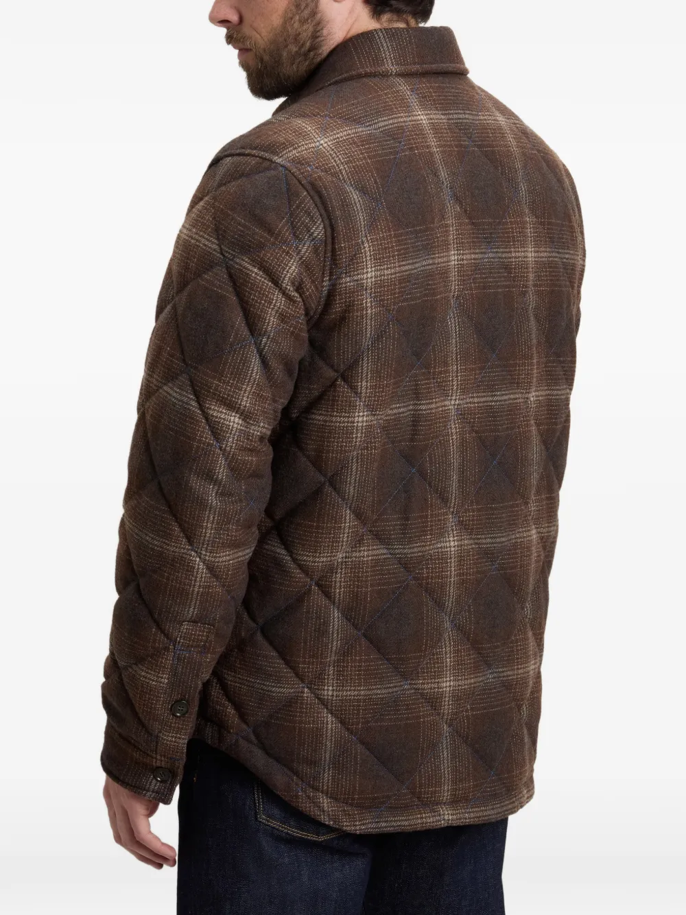 Woolrich Geruit gewatteerd overhemd Bruin
