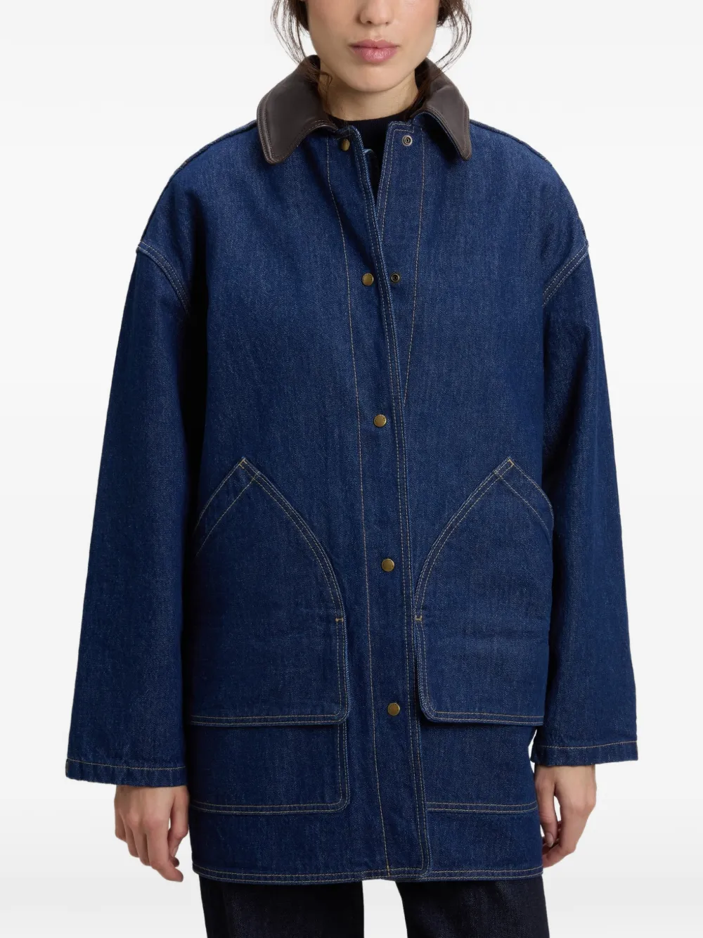 Woolrich Denim jack met contrasterende kraag Blauw