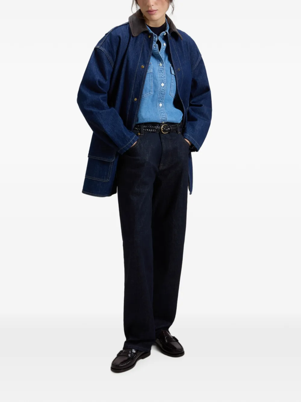 Woolrich Denim jack met contrasterende kraag Blauw
