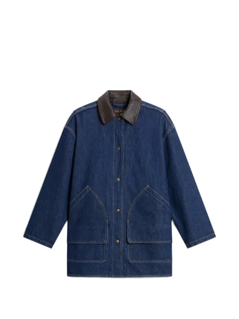 Woolrich chamarra de mezclilla con cuello en contraste