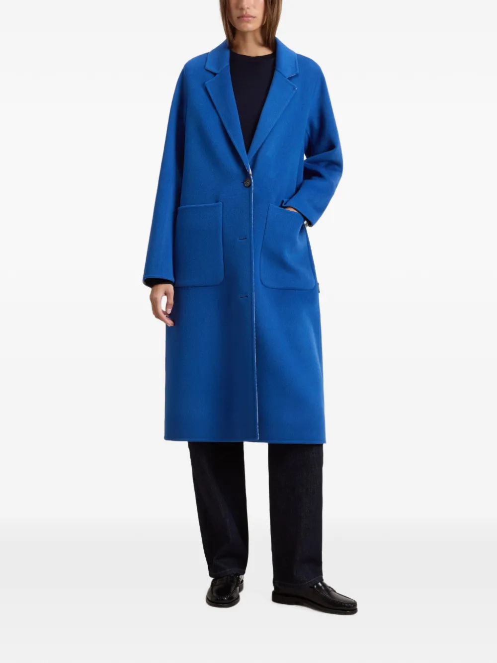 Woolrich Jas van scheerwol met gekerfde revers Blauw