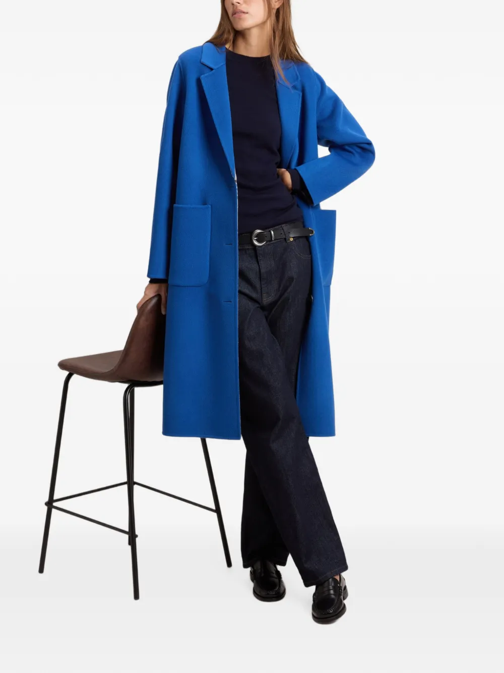Woolrich Jas van scheerwol met gekerfde revers Blauw