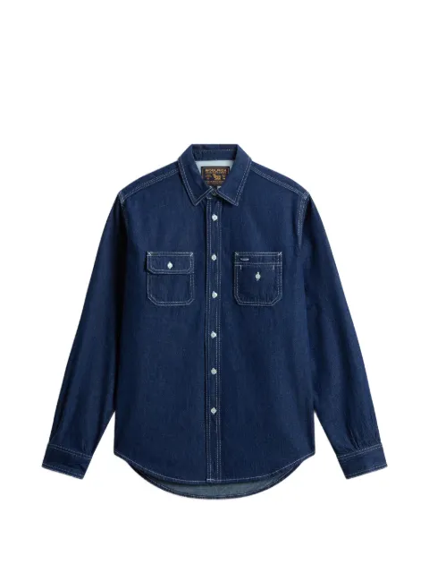 Woolrich contrast-stitch denim shirt