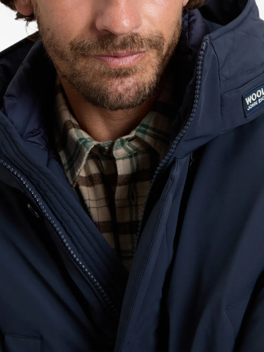 Woolrich Stretch parka met capuchon Blauw