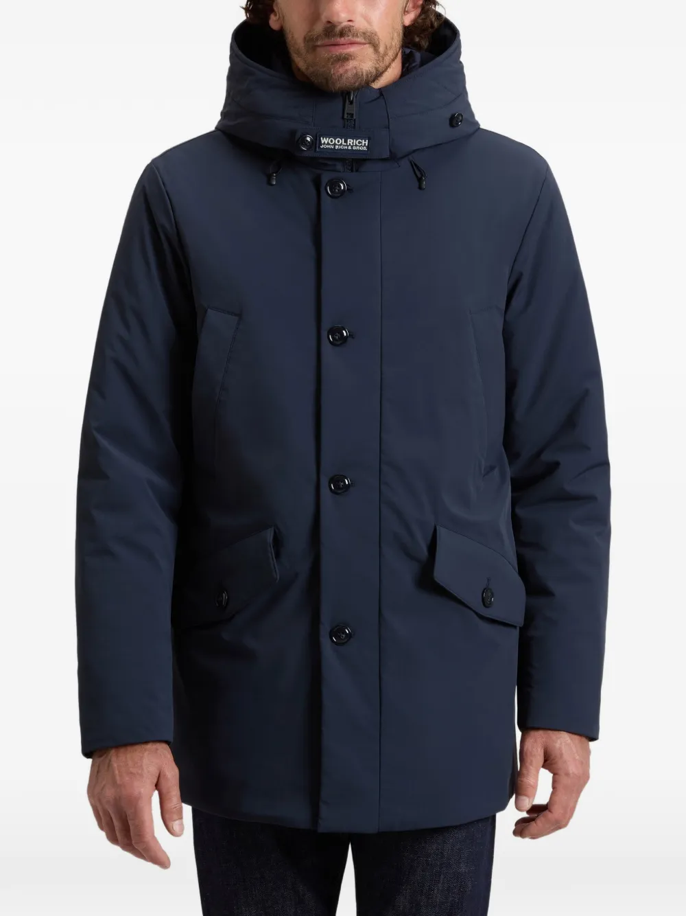 Woolrich Stretch parka met capuchon Blauw