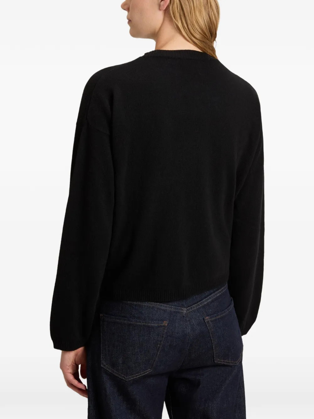 Woolrich Trui met ronde hals en verlaagde schouders Zwart
