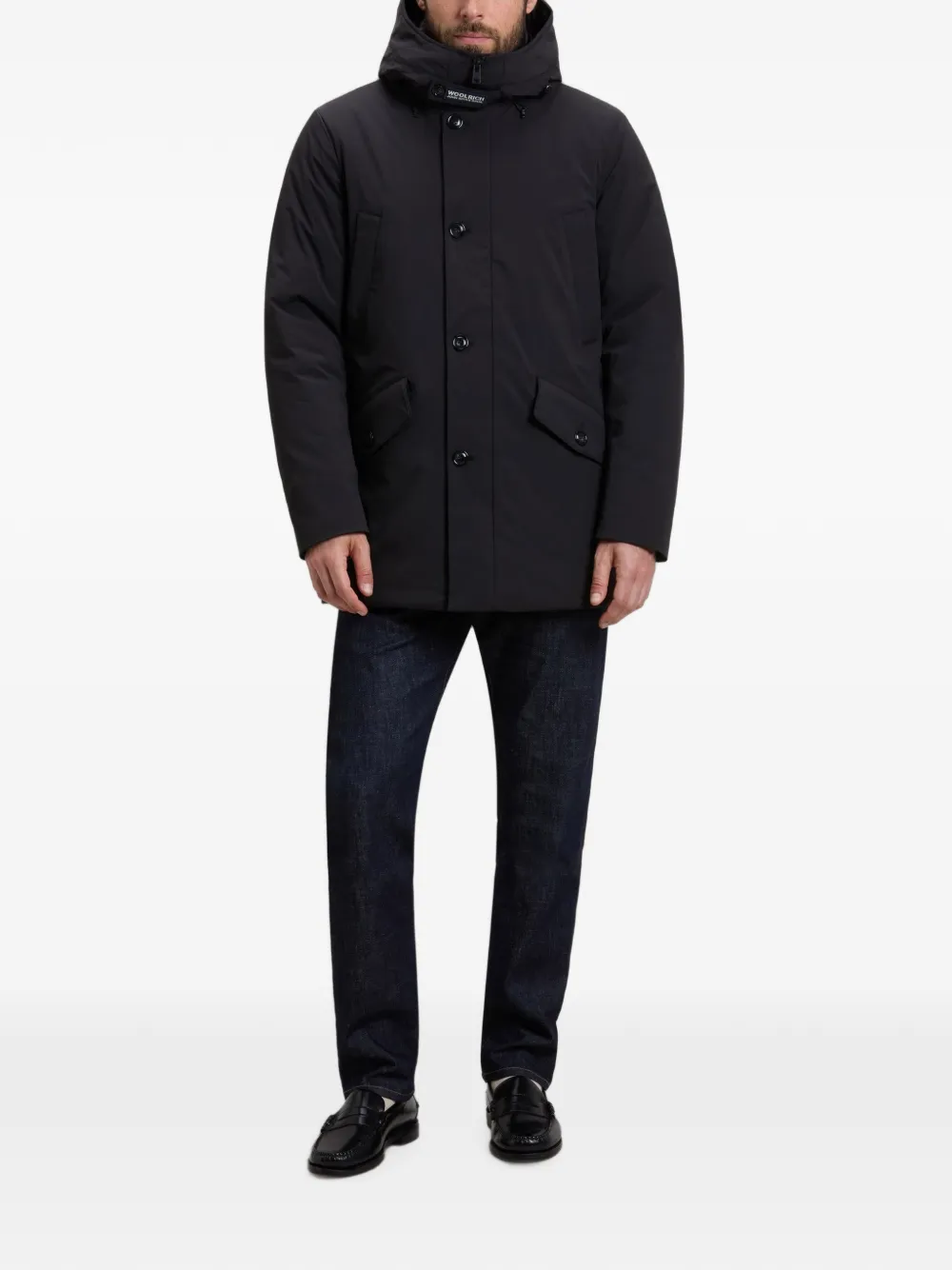 Woolrich Parka met capuchon en meerdere zakken Zwart