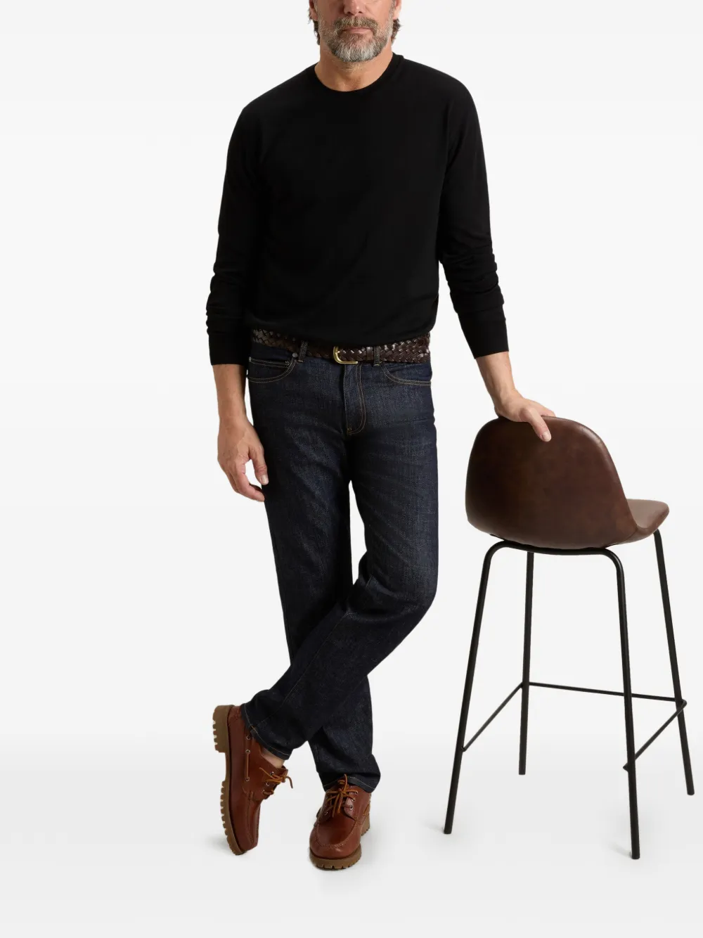 Woolrich Wollen trui met ronde hals Zwart