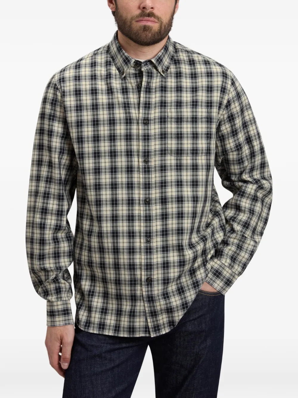 Woolrich Geruit katoenen overhemd Beige