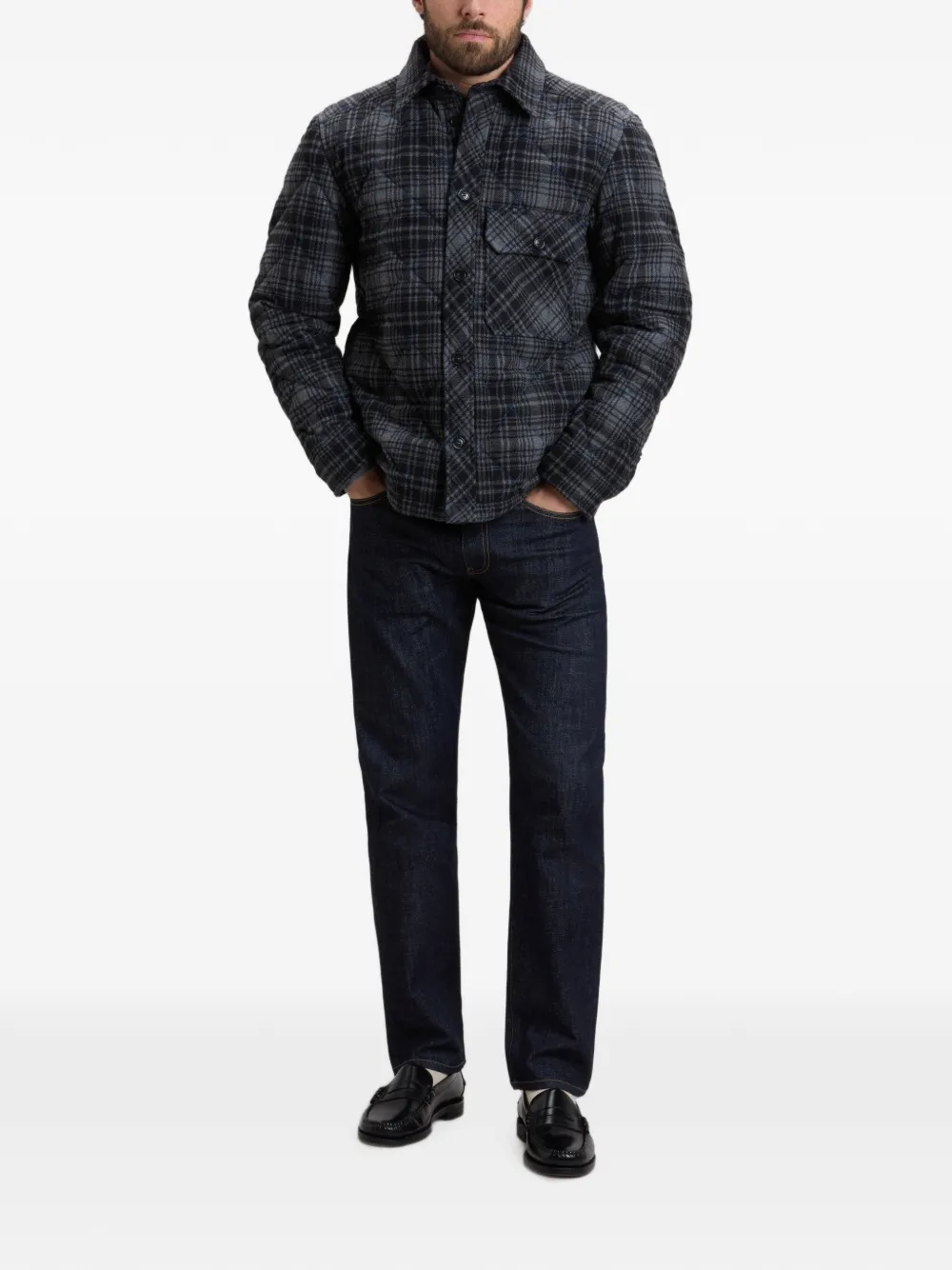 Woolrich Geruit gevoerd shirtjack Grijs