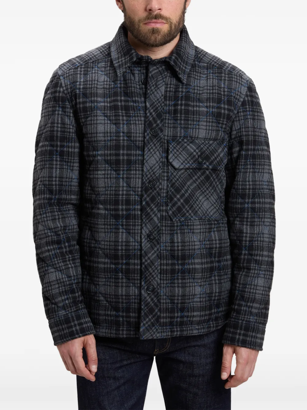 Woolrich Geruit gevoerd shirtjack Grijs