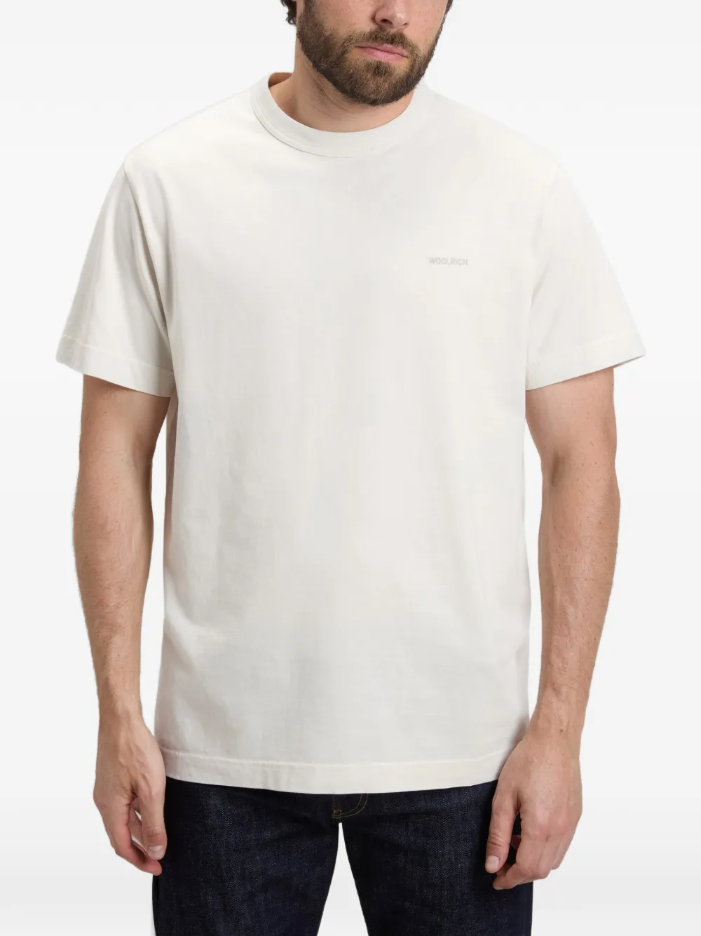 Woolrich Katoenen T-shirt met geborduurd logo Wit