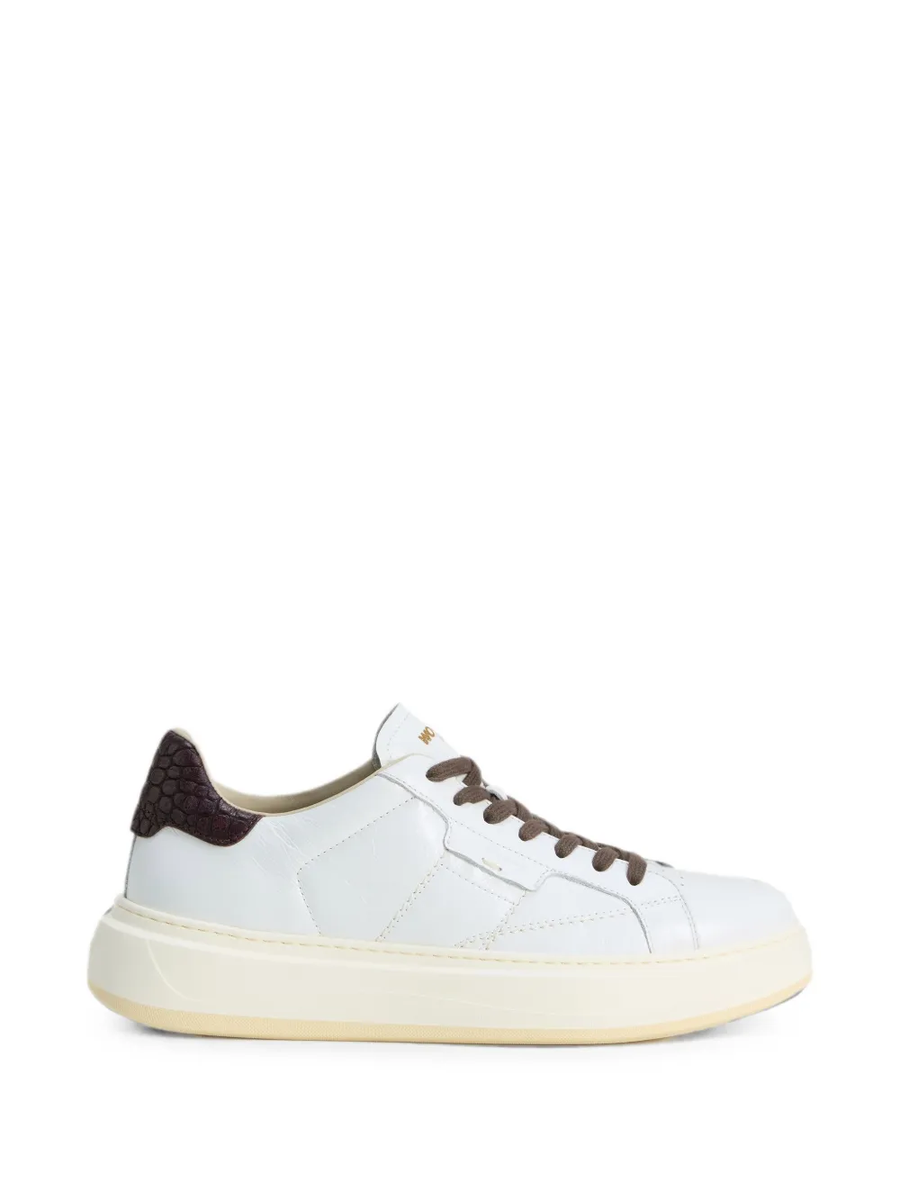 Woolrich Arrow crocodile-patch leather sneakers Wit