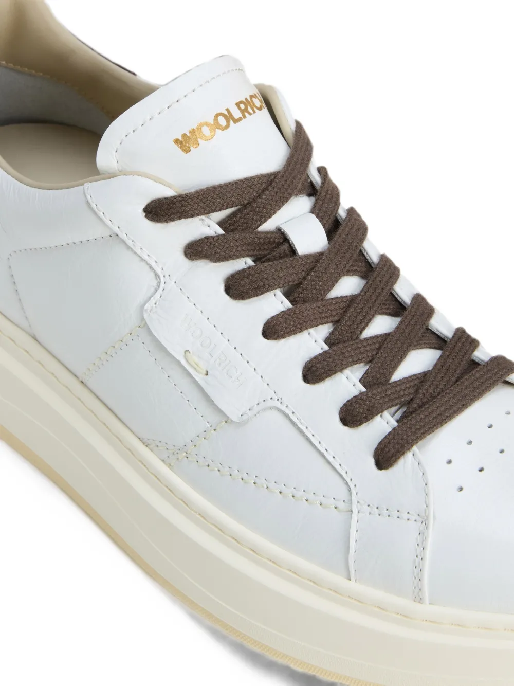 Woolrich Arrow crocodile-patch leather sneakers Wit