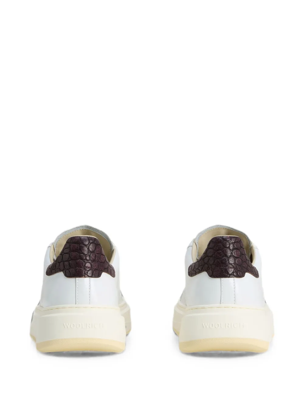 Woolrich Arrow crocodile-patch leather sneakers Wit
