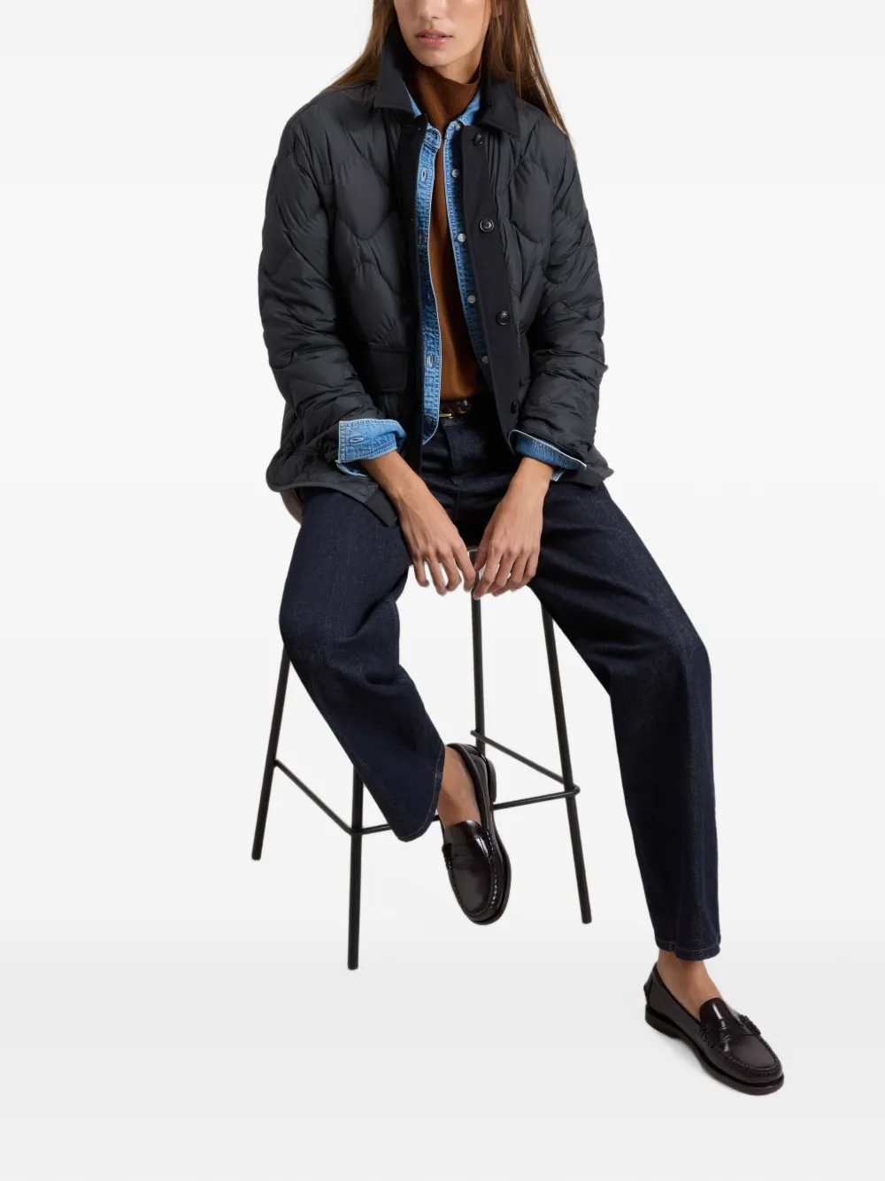 Woolrich Heritage gewatteerd jack met opstaande kraag Zwart