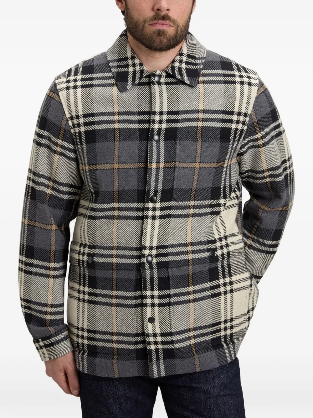 Woolrich Geruit shirtjack Grijs