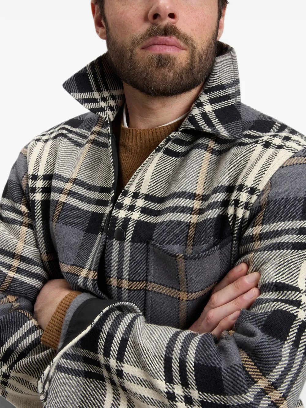Woolrich Geruit shirtjack Grijs