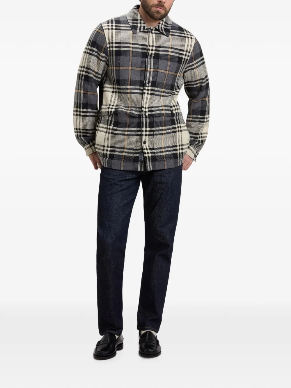 Woolrich Geruit shirtjack Grijs