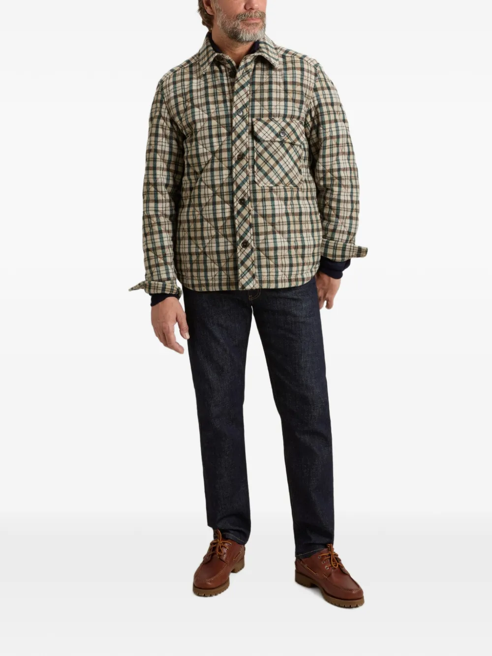 Woolrich Geruit jack Beige