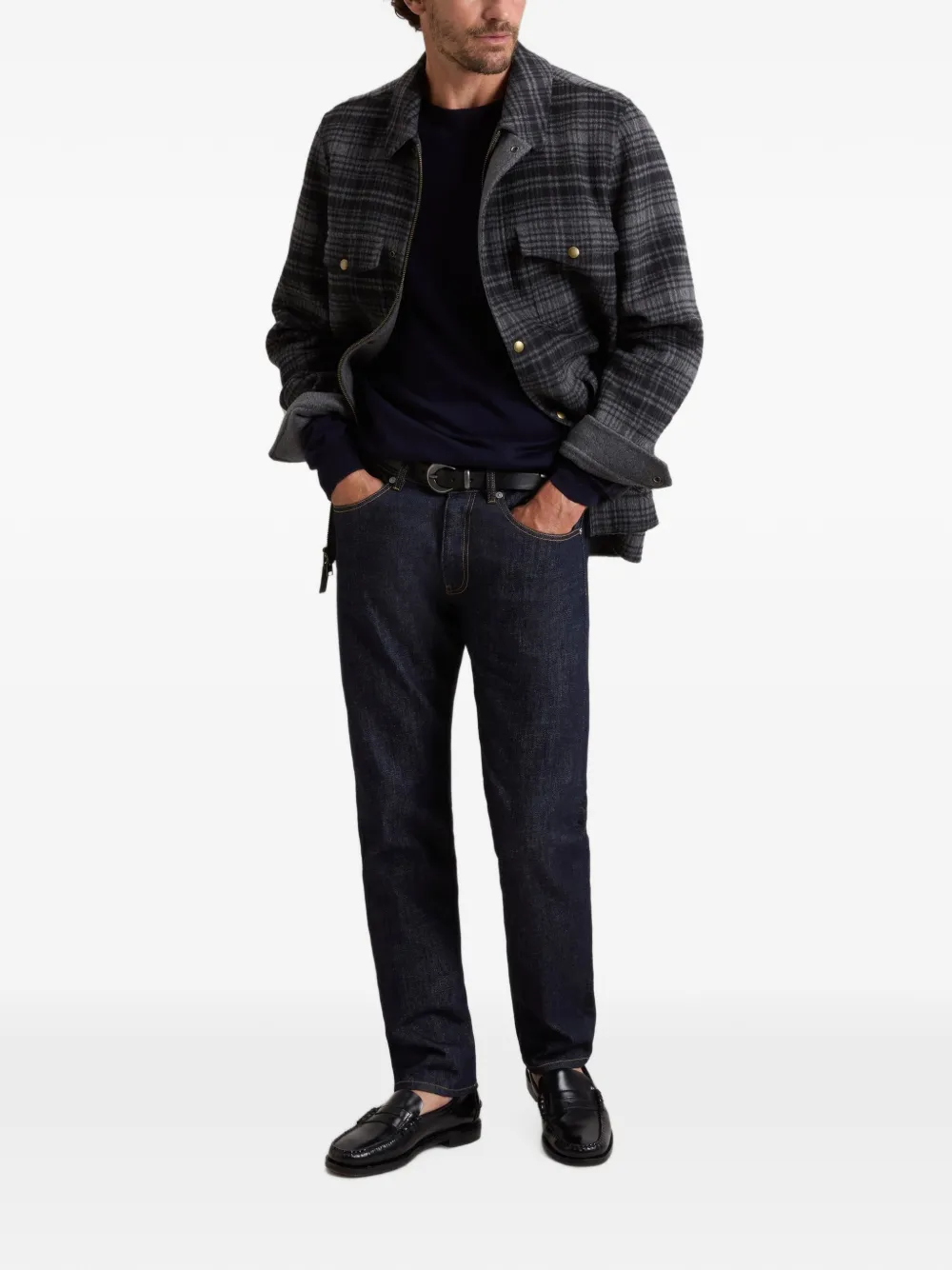 Woolrich Geruit shirtjack Grijs