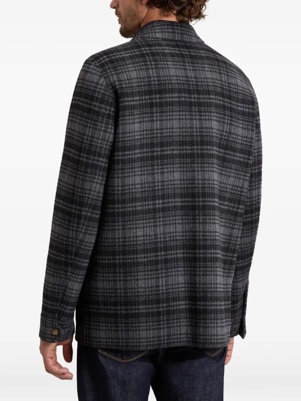 Woolrich Geruit shirtjack Grijs