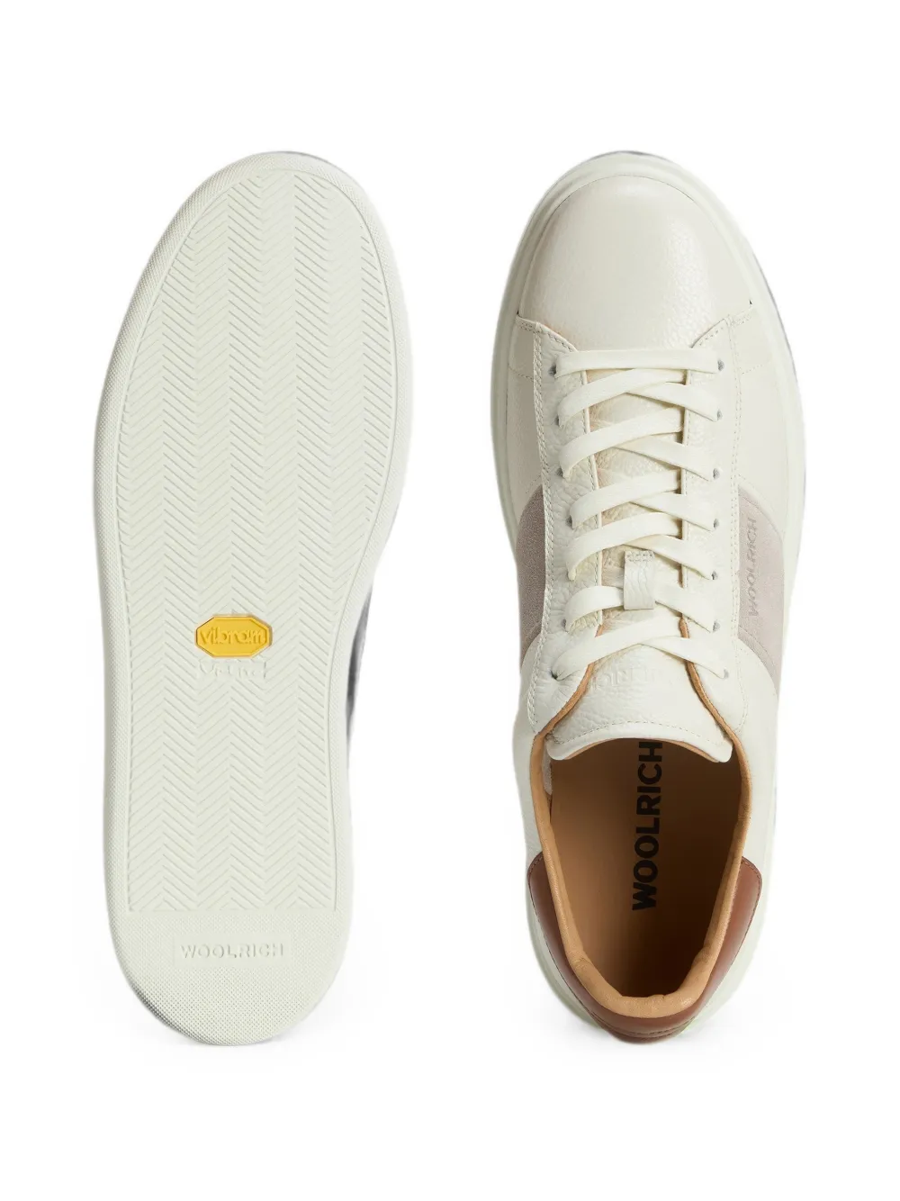 Woolrich Classic Court leather panelled sneakers Wit
