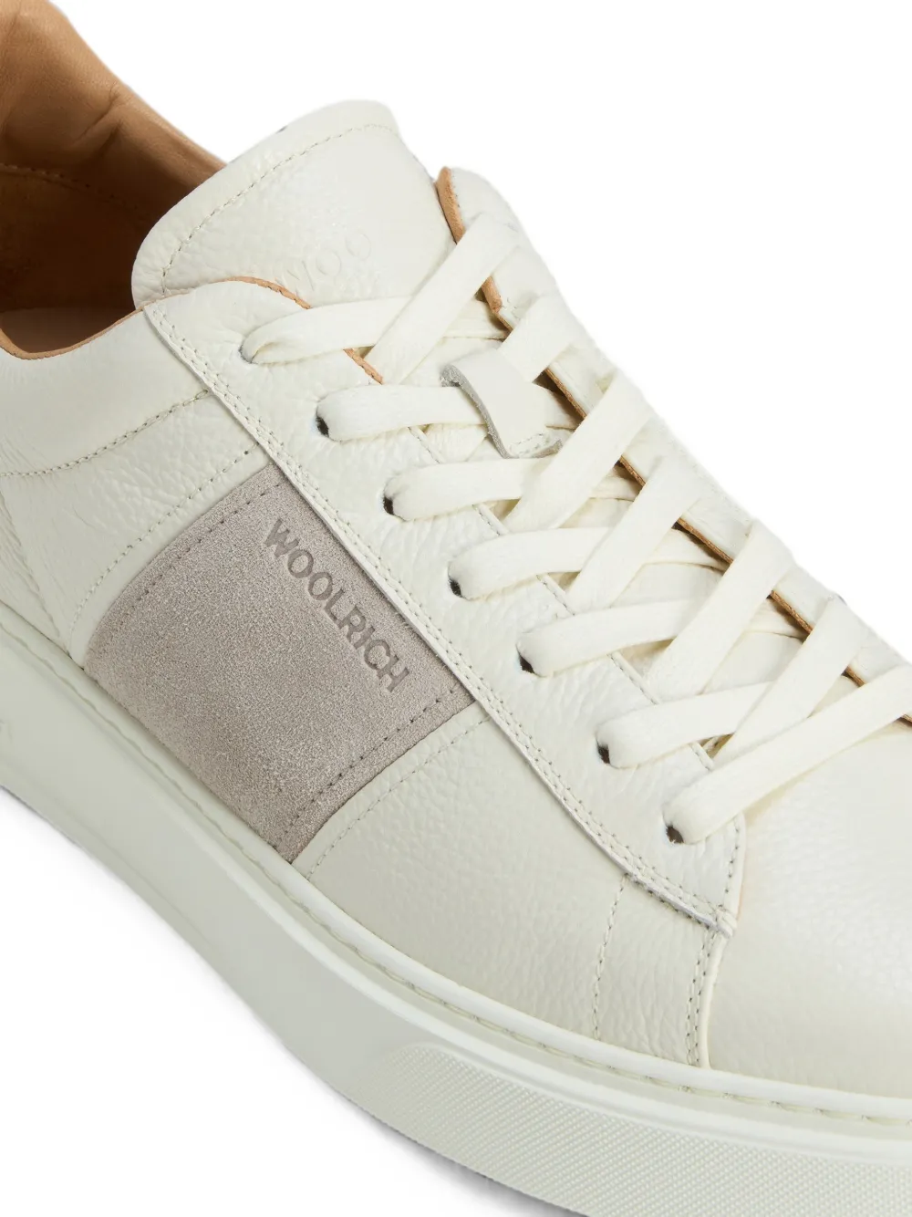 Woolrich Classic Court leather panelled sneakers Wit
