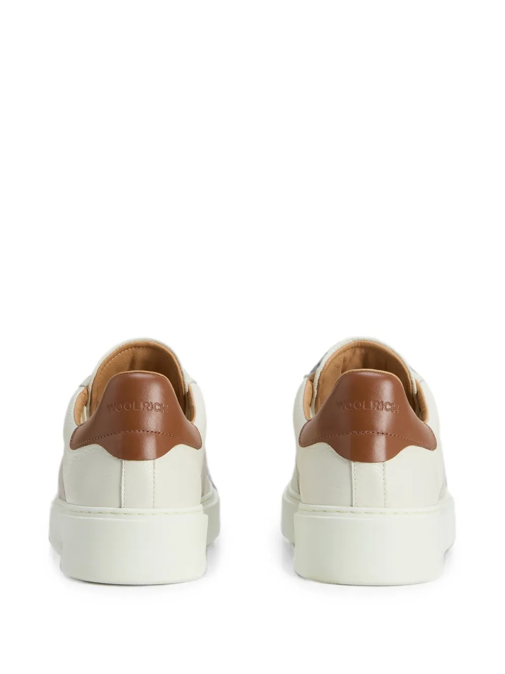 Woolrich Classic Court leather panelled sneakers Wit
