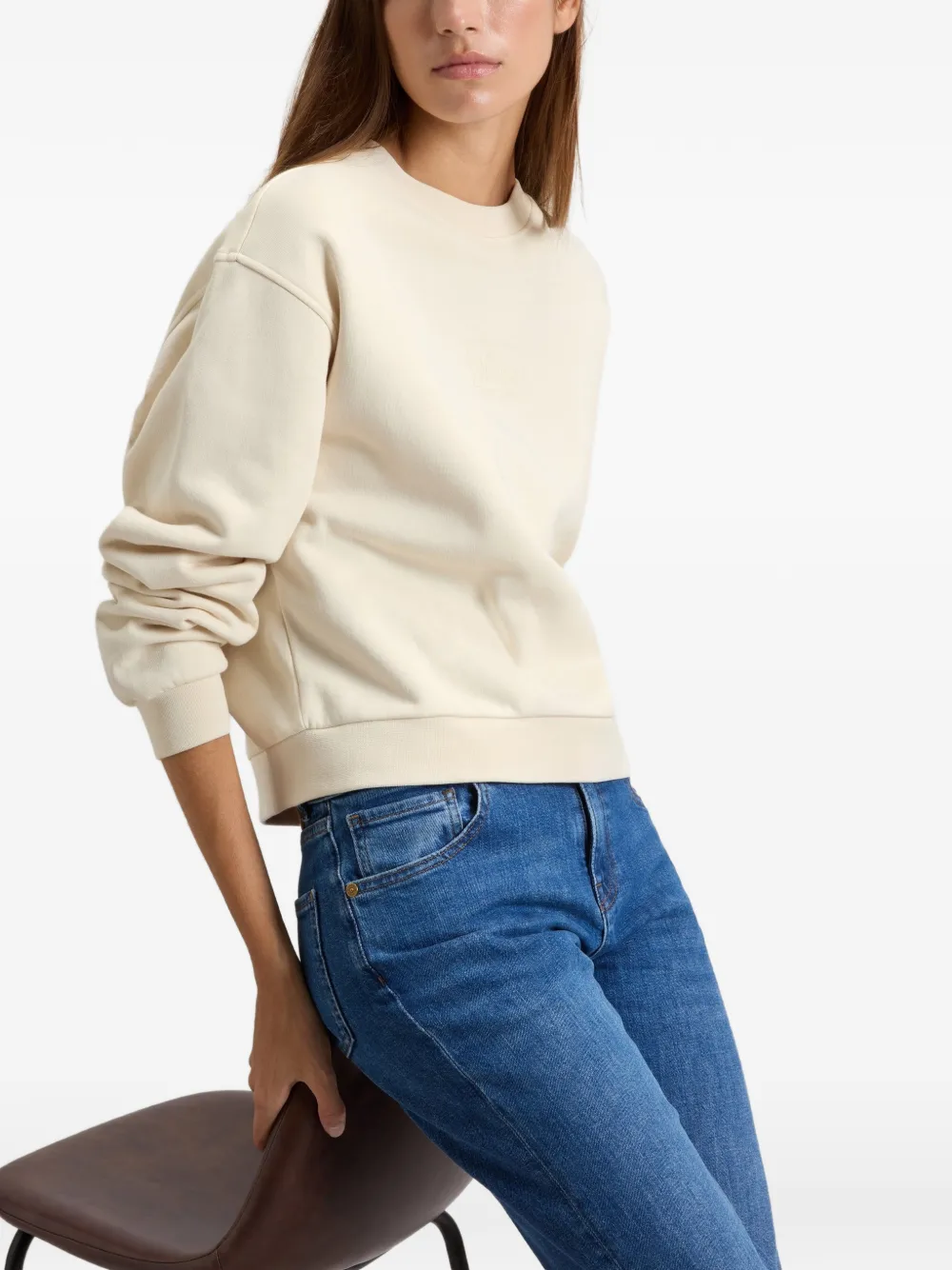Woolrich Katoenen sweater met ronde hals Beige